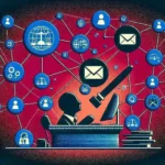 "Infographic illustrating Kominfo's action against 350 domains spreading political disinformation, highlighting the importance of digital integrity and online information accuracy."